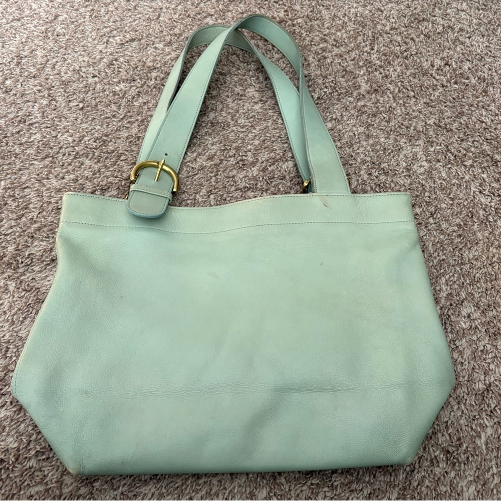 Coach 4140 tote aqua